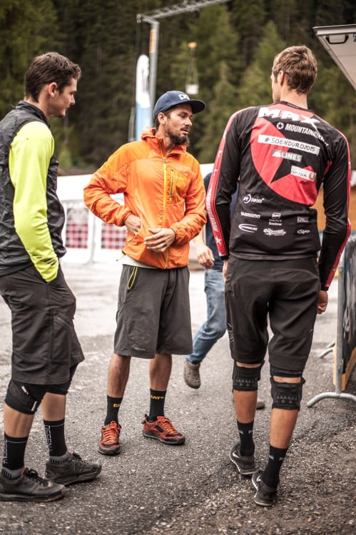 Benny PURNER of Austria in the pit area at the 3rd stop of the European Enduro Series at Reschenpass, Austria, on July 25, 2015. Free image for editorial usage only: Photo by Andreas Vigl