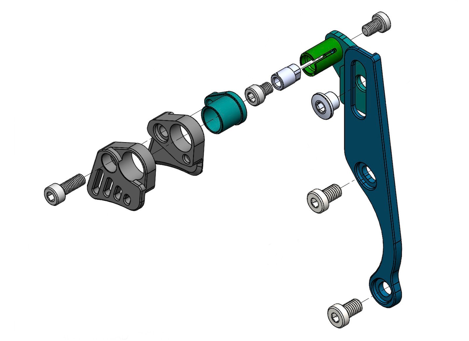 chain guide exploded view and install instructions