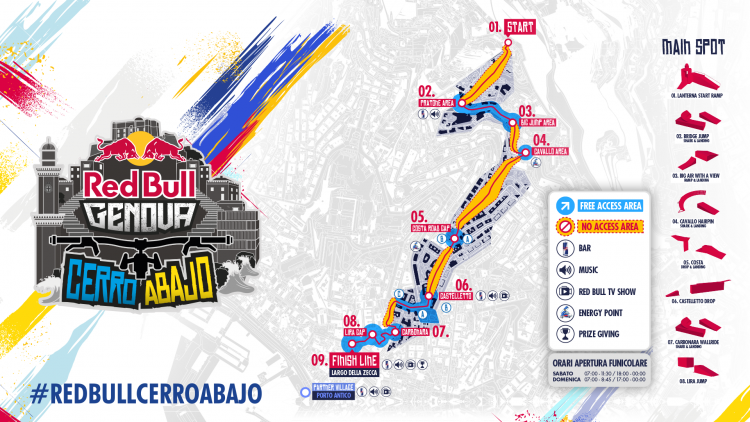 Redbull Cerro Abajo Genova: il percorso